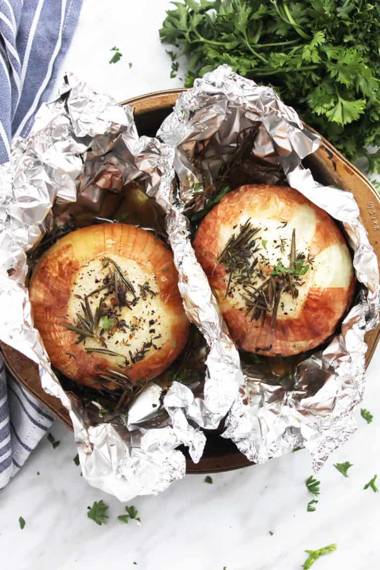 Whole Roasted Onions In Foil Bite On The Side