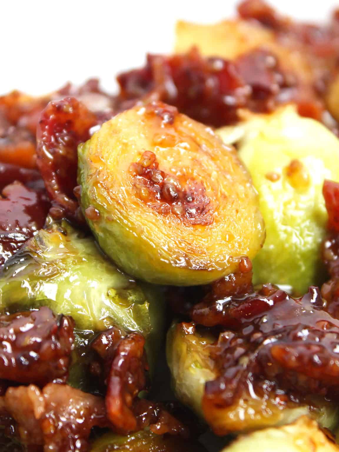 Honey Mustard Brussels Sprouts with Bacon Bite On The Side