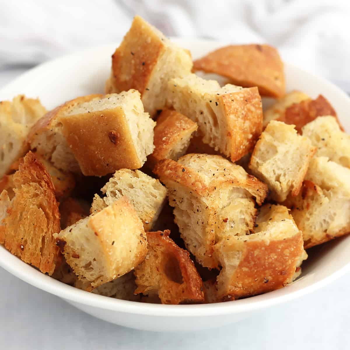Garlic Butter Croutons - Bite On The Side