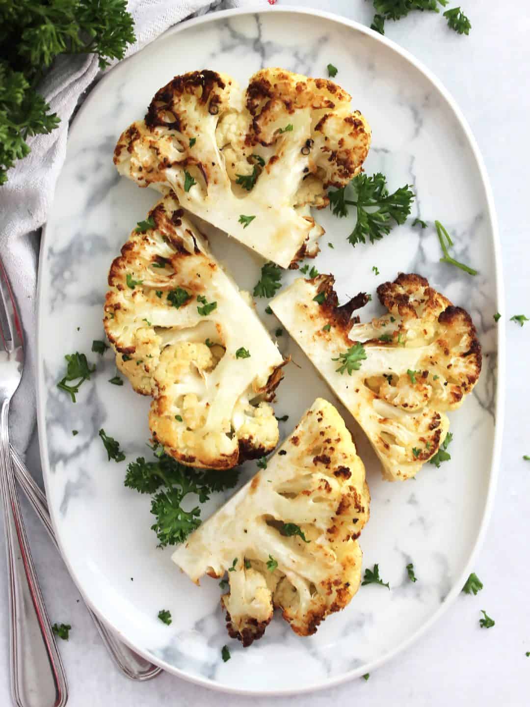 Air Fryer Cauliflower Steaks - Bite On The Side