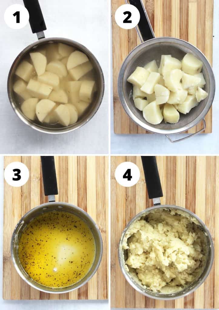 Four process shots to show how to make the recipe.