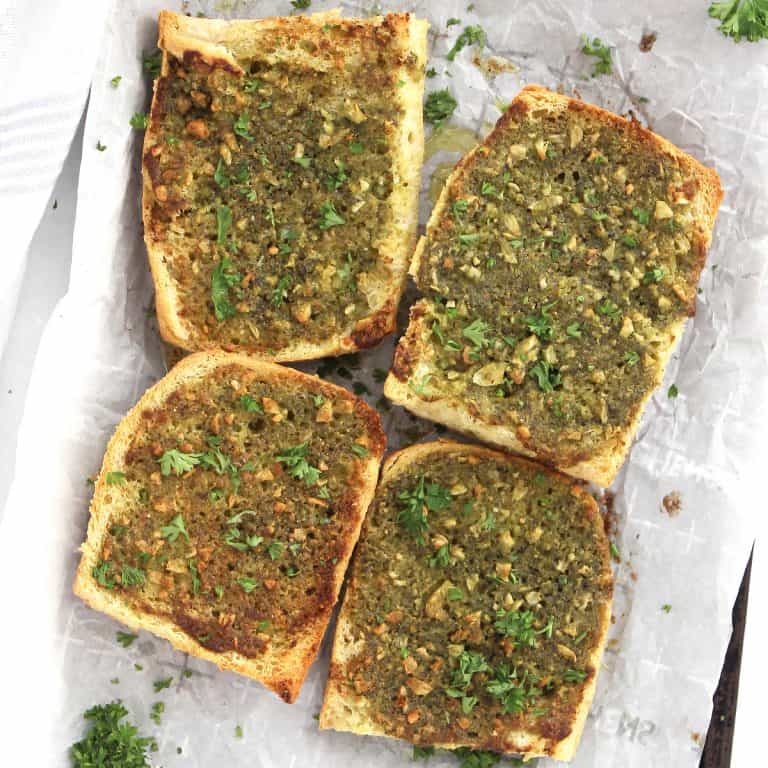 Pesto Garlic Bread Bite On The Side