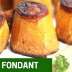 Pinterest graphic. Fondant sweet potatoes with text overlay.
