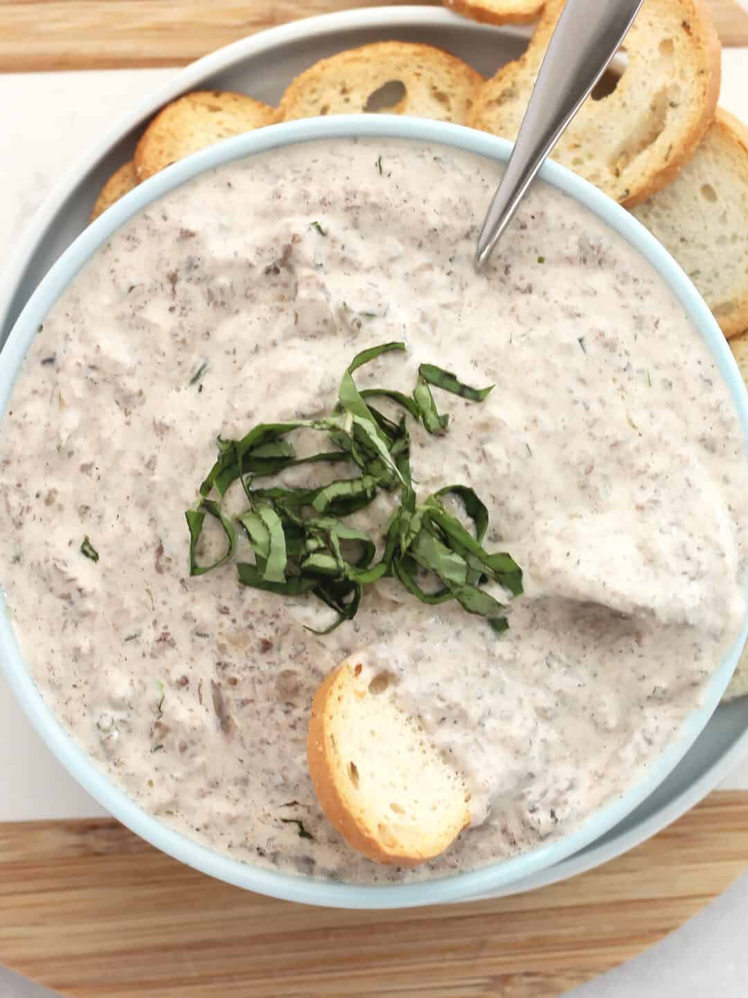 Creamy Garlic Mushroom Dip Bite On The Side
