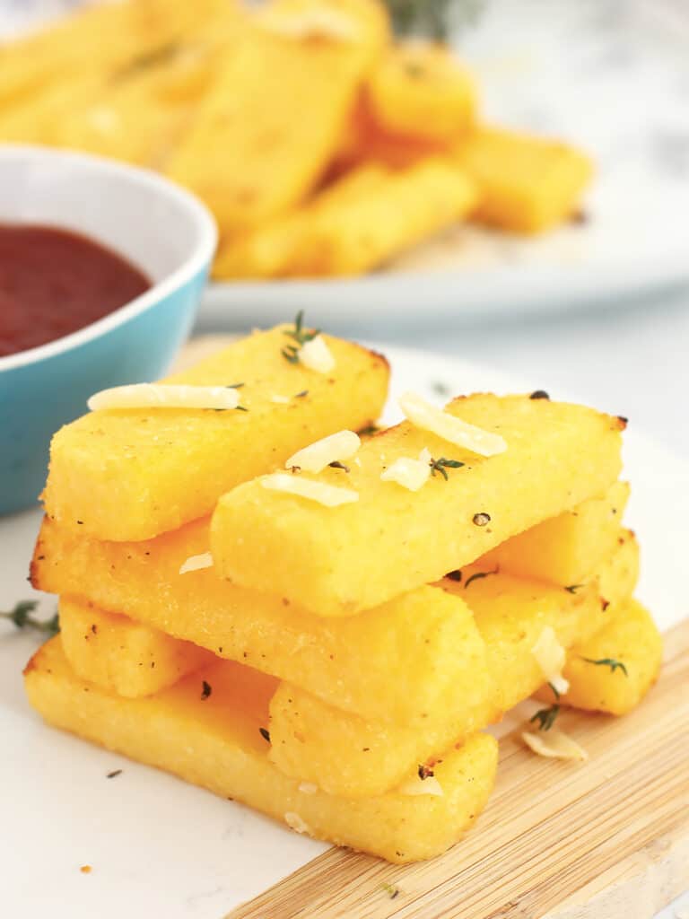 Air Fryer Polenta Fries Bite On The Side