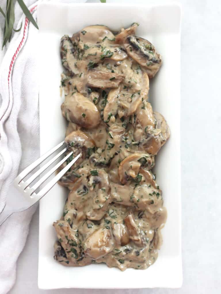 Creamy Tarragon Mushrooms Bite On The Side