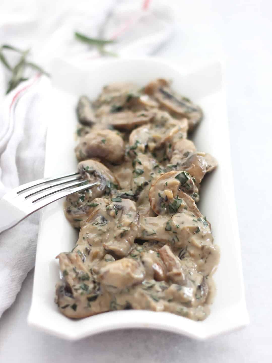 Creamy Tarragon Mushrooms Bite On The Side