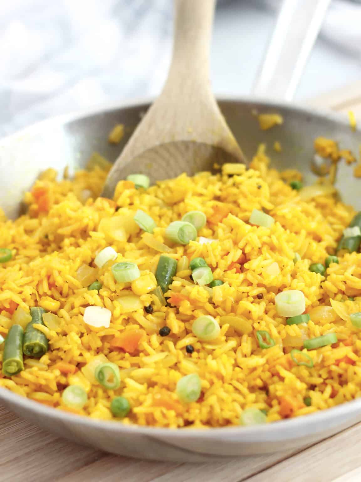 Turmeric Fried Rice (Yellow Rice) Bite On The Side