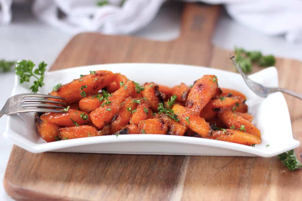 Maple Dijon Mustard Roasted Carrots - Bite On The Side