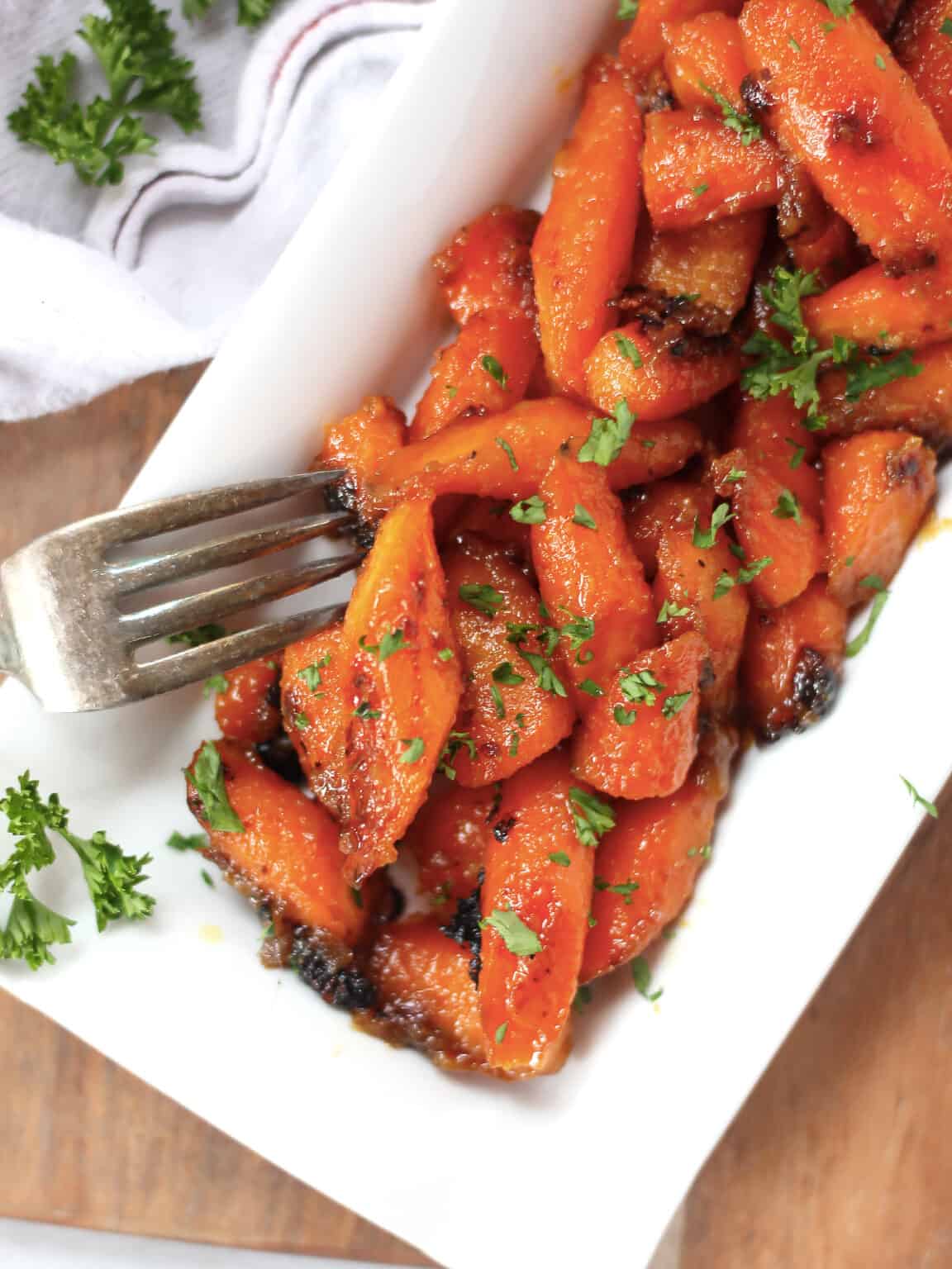 Maple Dijon Mustard Roasted Carrots Bite On The Side