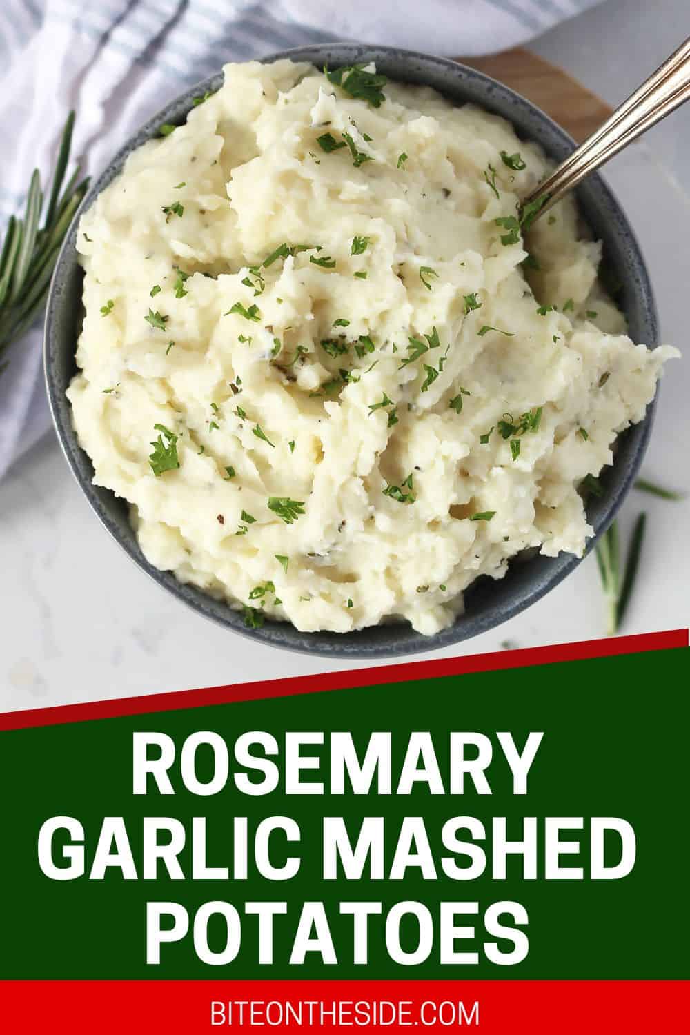 Creamy Rosemary Garlic Mashed Potatoes Bite On The Side