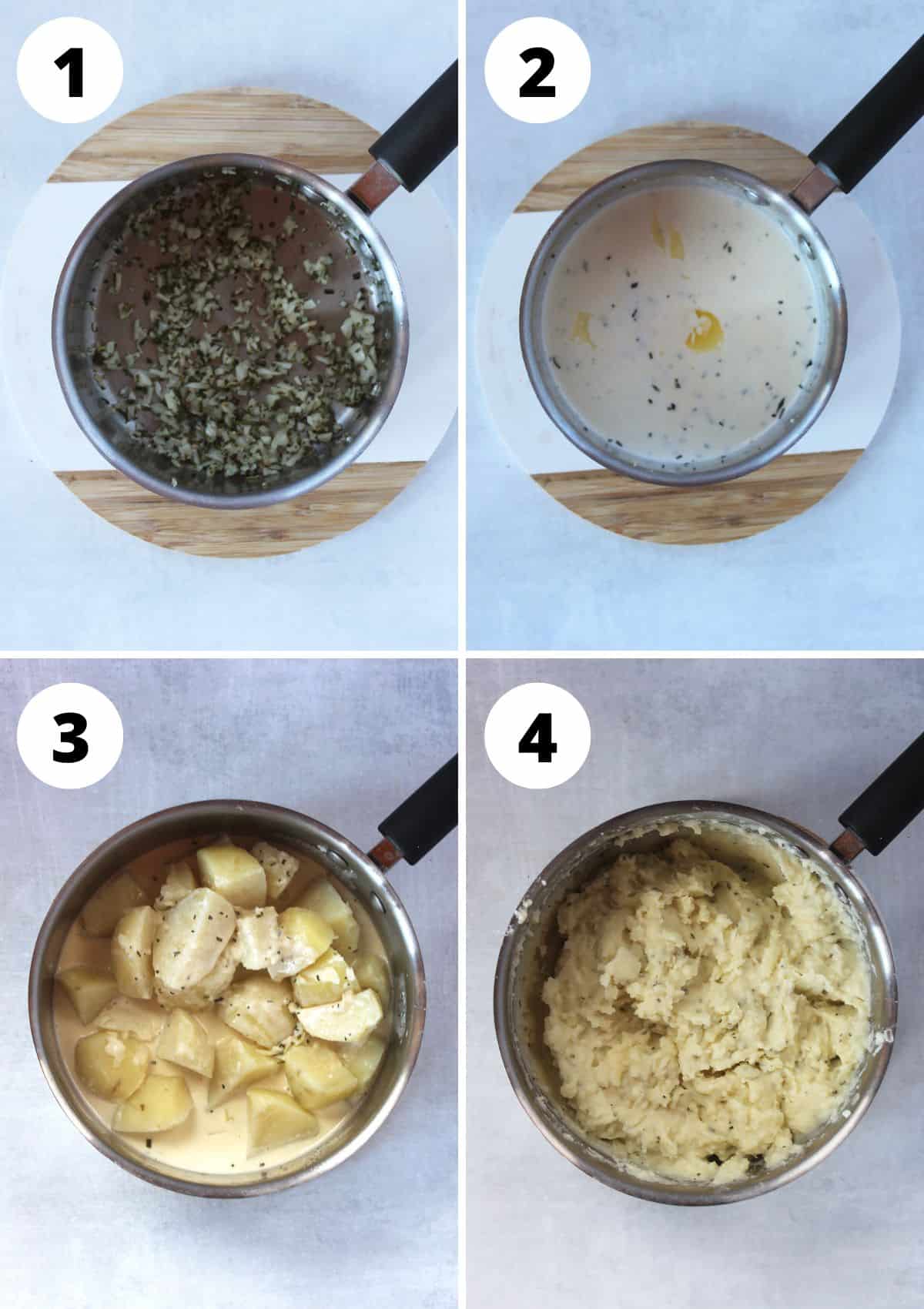 Four step by step photos to show how to make the recipe.