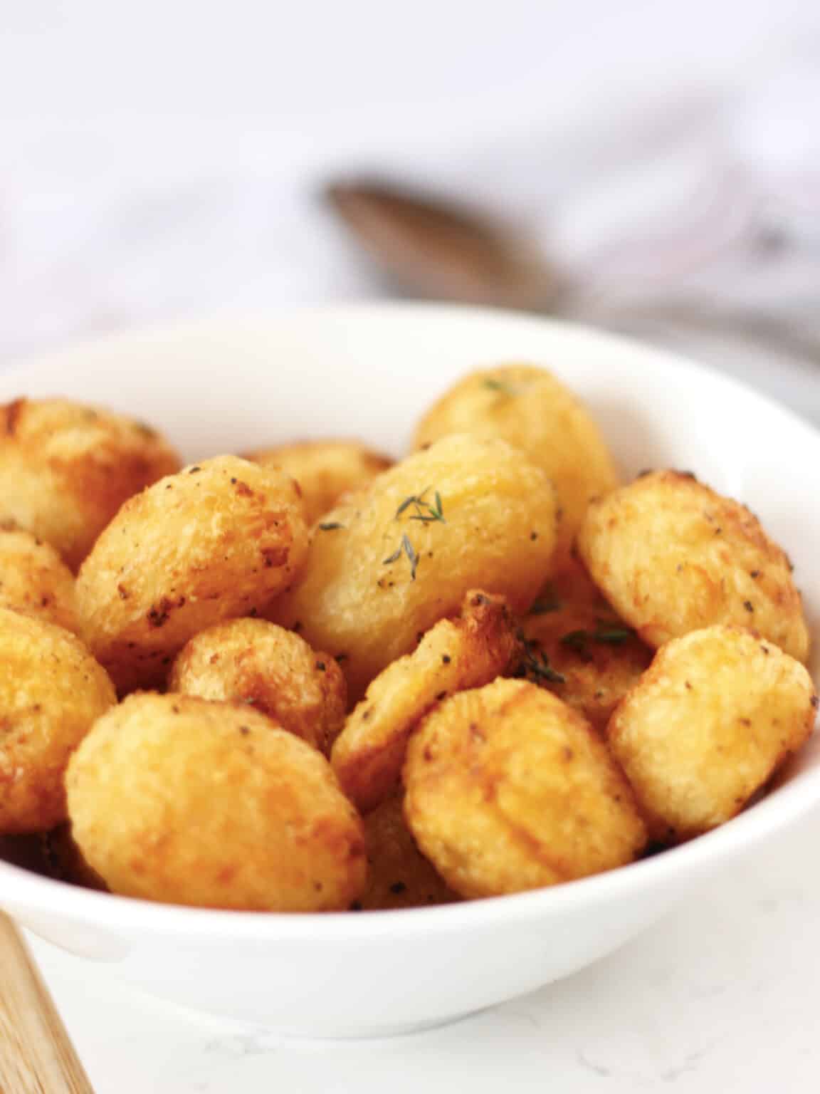 Air Fryer Roasted Canned Potatoes Bite On The Side