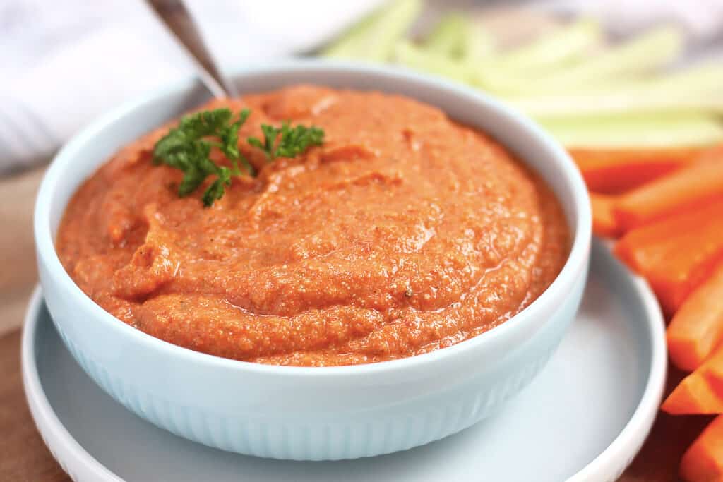 Feta Dip with Roasted Red Peppers and Sundried Tomatoes Bite On The Side