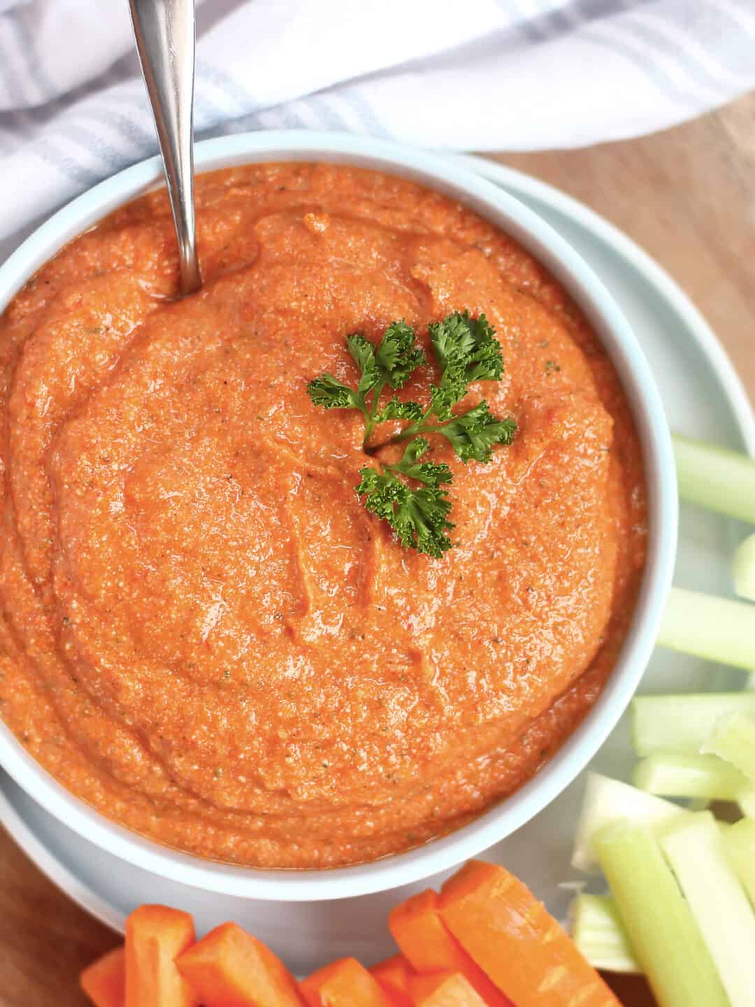 Feta Dip with Roasted Red Peppers and Sundried Tomatoes Bite On The Side