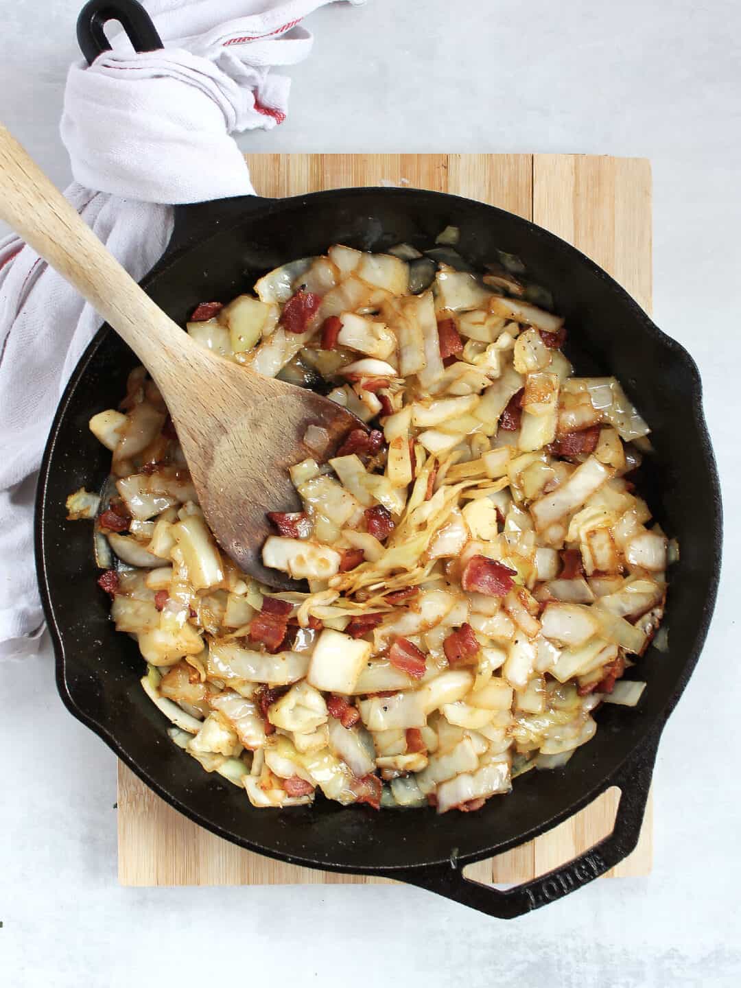 German Fried Cabbage with Bacon - Bite On The Side