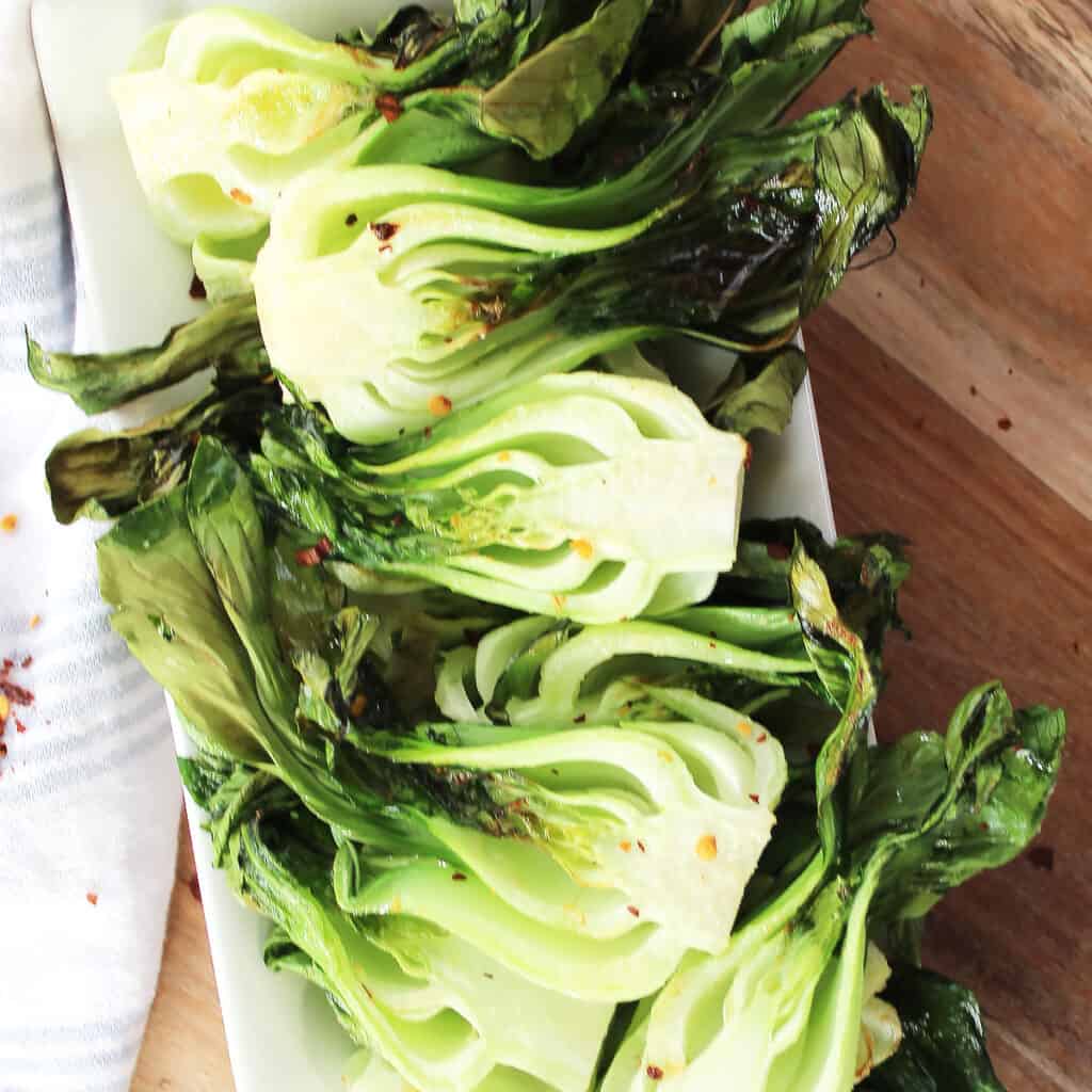 Air Fryer Bok Choy (Pak Choi) Bite On The Side