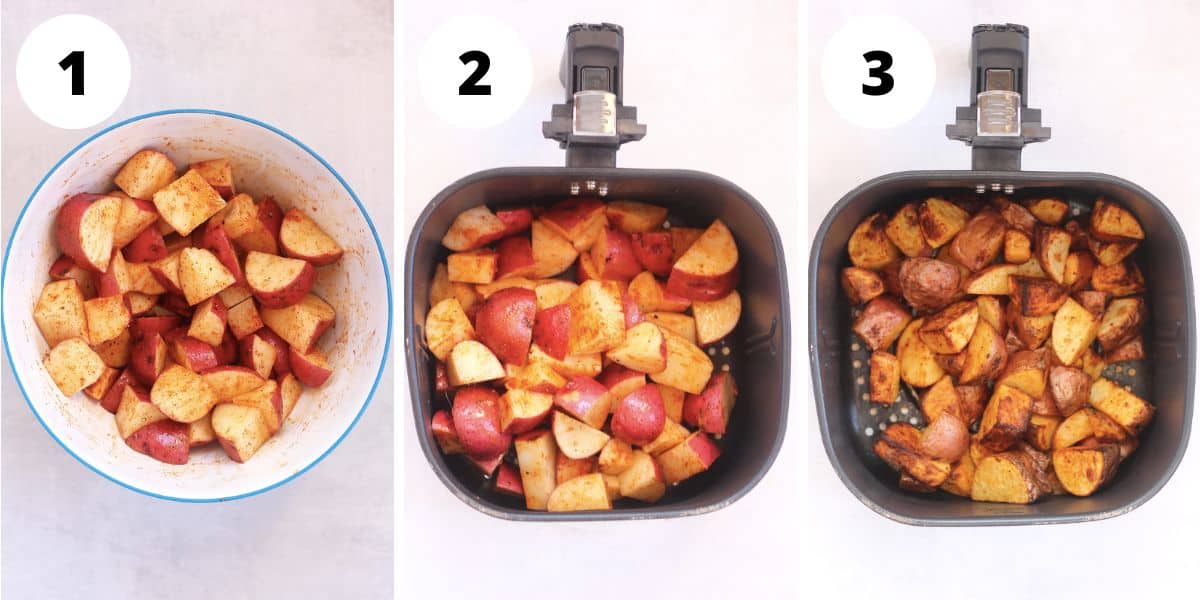 Three step by step photos to show how to make the recipe.