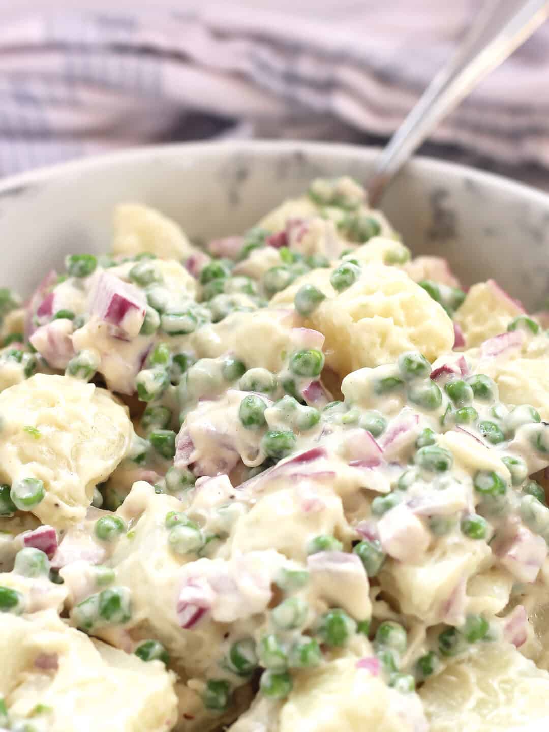 Creamy Potato Salad with Peas Bite On The Side