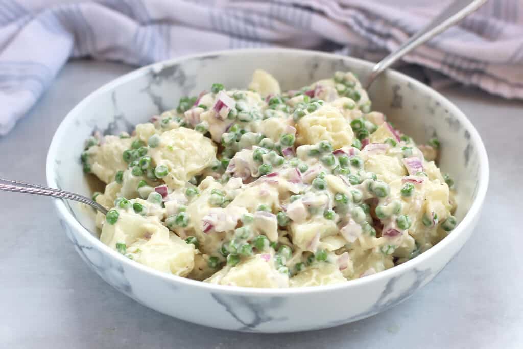 Creamy Potato Salad with Peas Bite On The Side