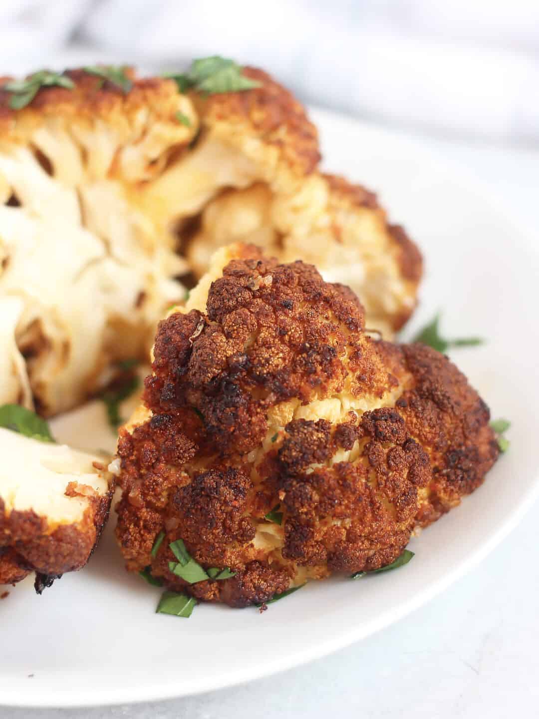 Air Fryer Whole Roasted Cauliflower Bite On The Side