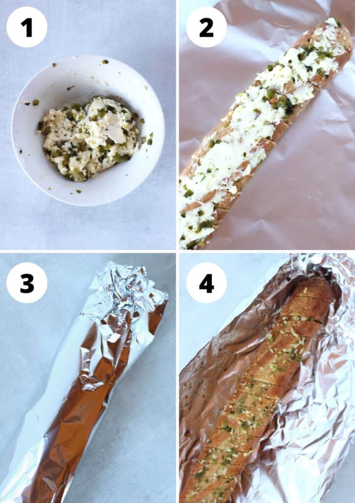 Four photos to show how to make the recipe.