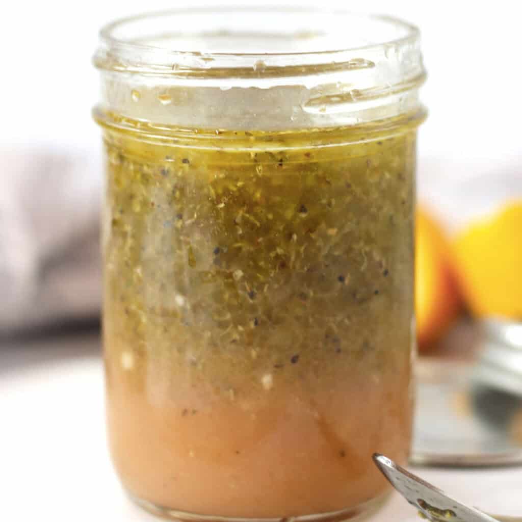 Lemon and herb salad dressing.