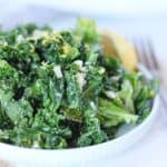 Sauteed kale garnished with lemon zest.