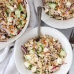 Three bowls of couscous side salad.